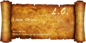 Laux Oros névjegykártya